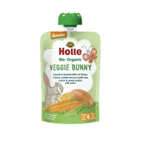 HOLLE Veggie Bunny Bio pyré mrkva, sladké zemiaky a hrášok, 100 g (6 m+)