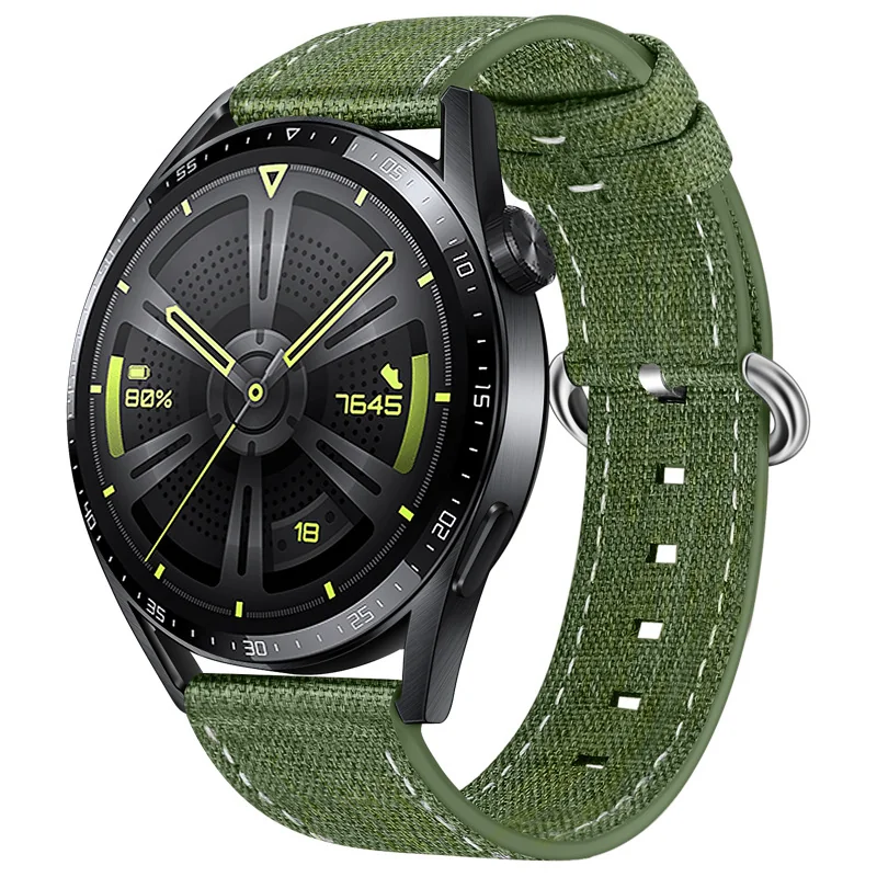 BStrap Denim remienok na Huawei Watch GT 42mm olive green