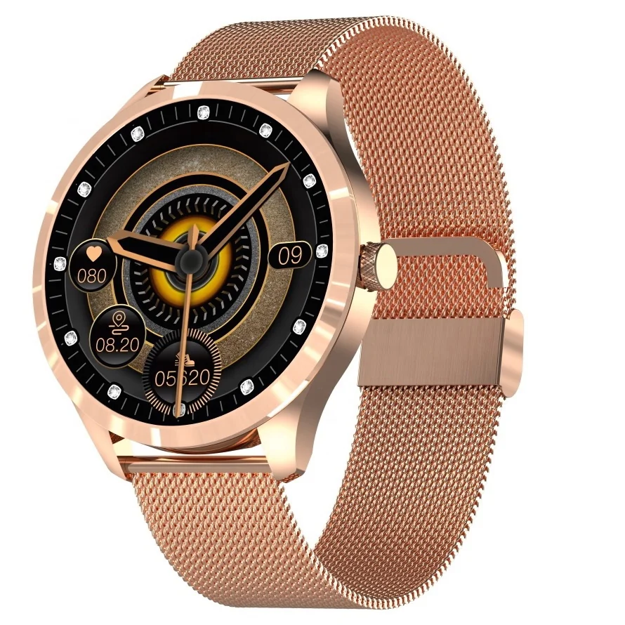 NEOGO SmartWatch QS9L, rose gold/kovové 