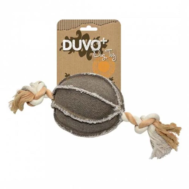 DUVO+ Canvas hračka pre psov -lopta so špagátom 22x13cm 