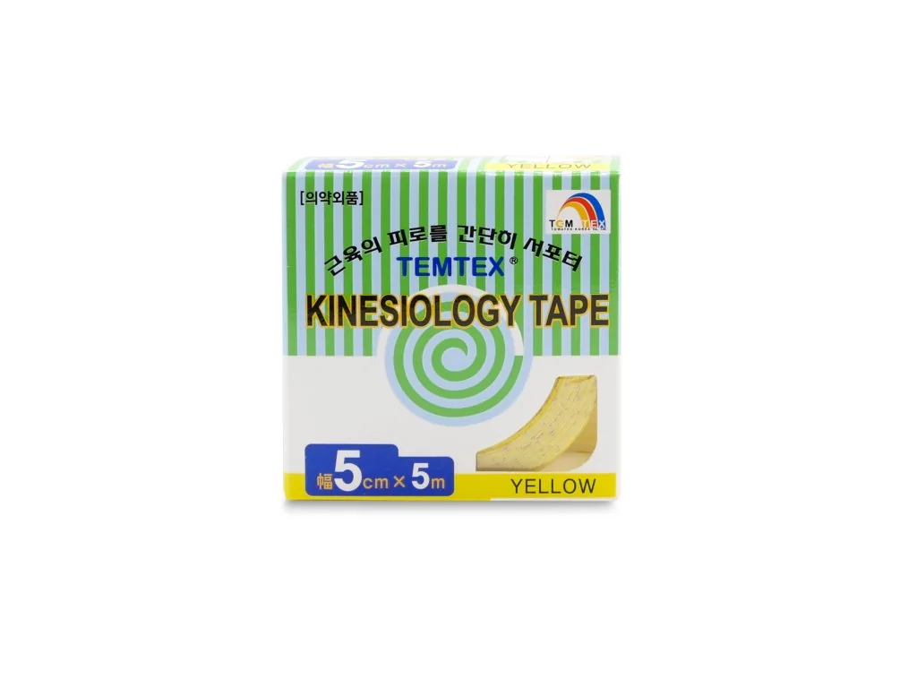 Temtex kinesio tape Classic, žltá tejpovacia páska 5cm x 5m 1×1 ks, tejpovacia páska