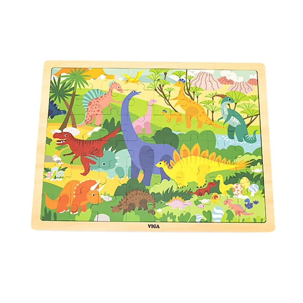 Drevené puzzle 48 dielikov Viga Dinosauri , 20C51956 