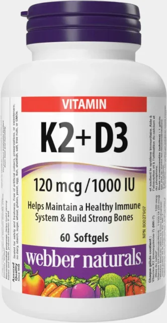 WEBBER NATURALS Vitamín K2 120 mcg + D3 1000 IU