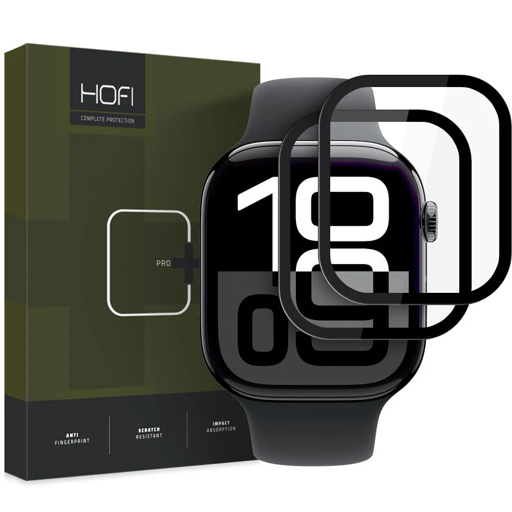 HOFI Glass Pro Watch 2x ochranné sklo na Apple Watch 10 (46 mm), čiern e