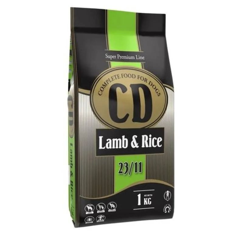 DELIKAN CD Lamb and Rice 23/11 1kg Kompletné superprémiové krmivo s jahňacím mäsom a ryžou pre psy stredných a veľkých plemien