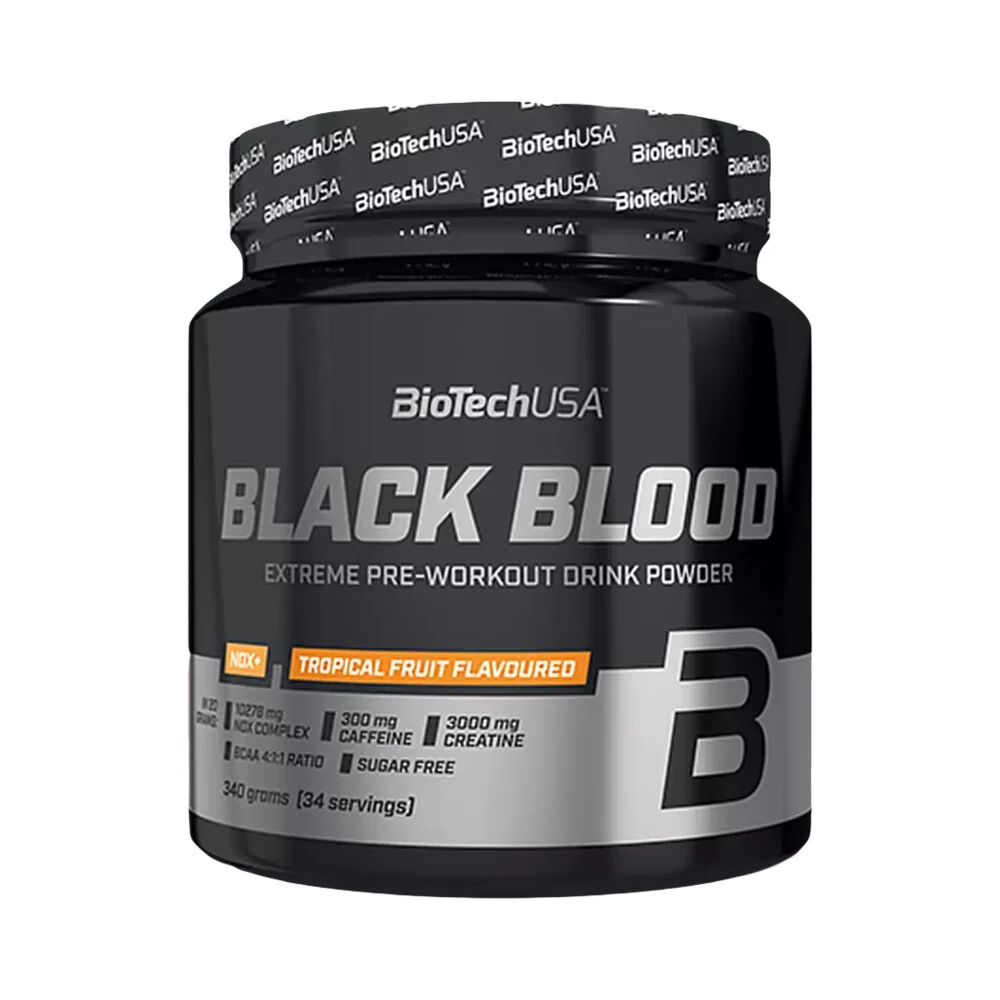 BioTech USA Black Blood NOX+ 340 g čučoriedka-limetka