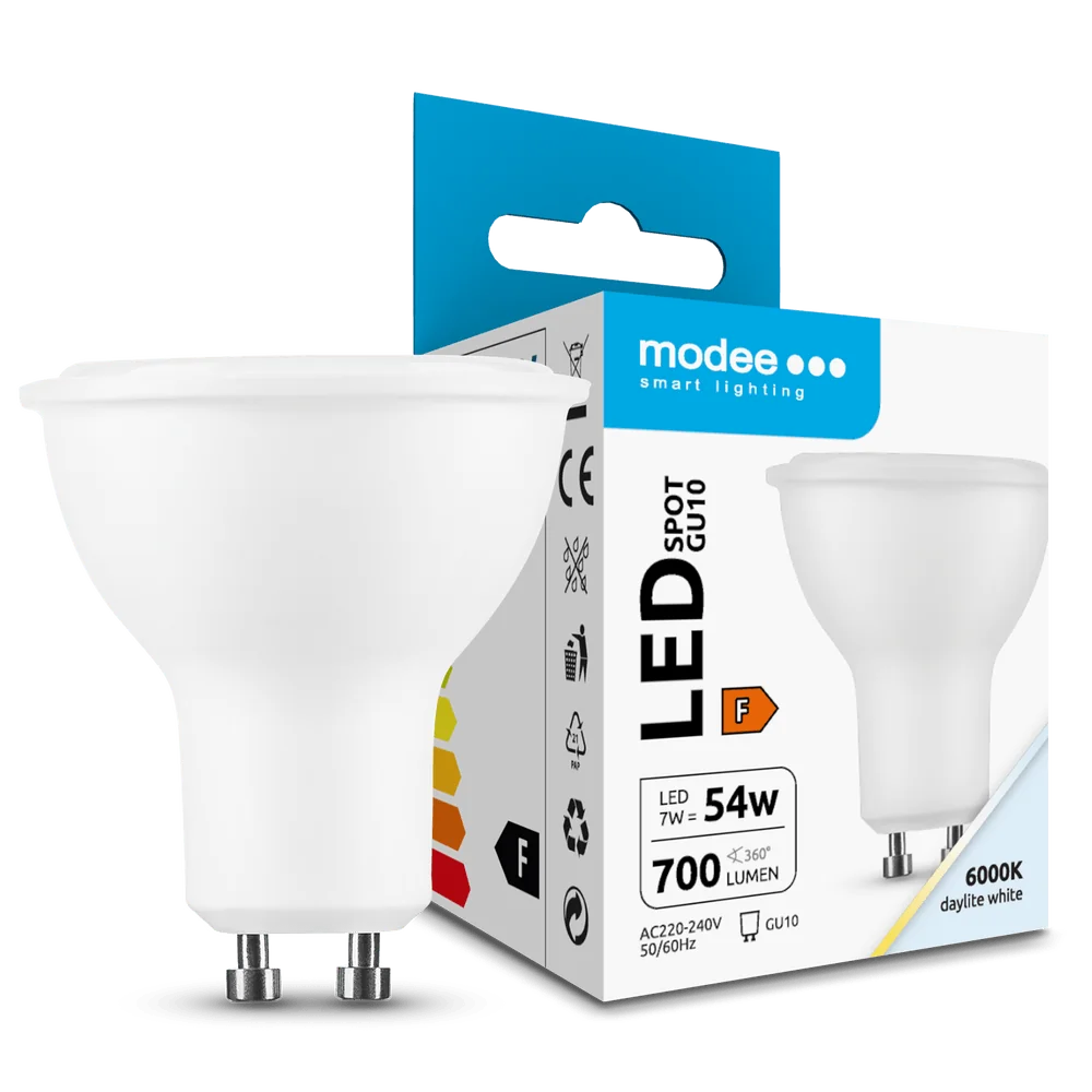 Modee Lighting LED Spot Alu-Plastic GU10 7W 700lm studená biela (ML-GU10P6000K7WN)