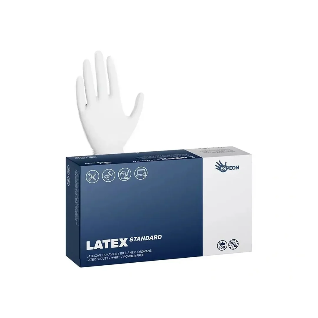 Latexové rukavice LATEX STANDARD,  100ks 5,0g, S 