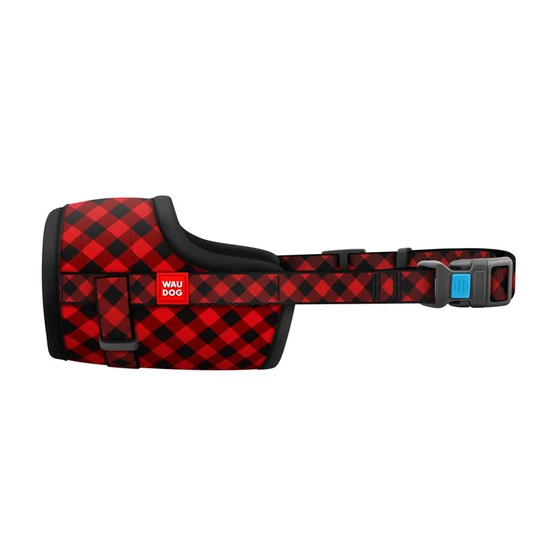 Nylonový náhubok pre psa nastaviteľný TARTAN, obvod papule: 14 - 20cm 