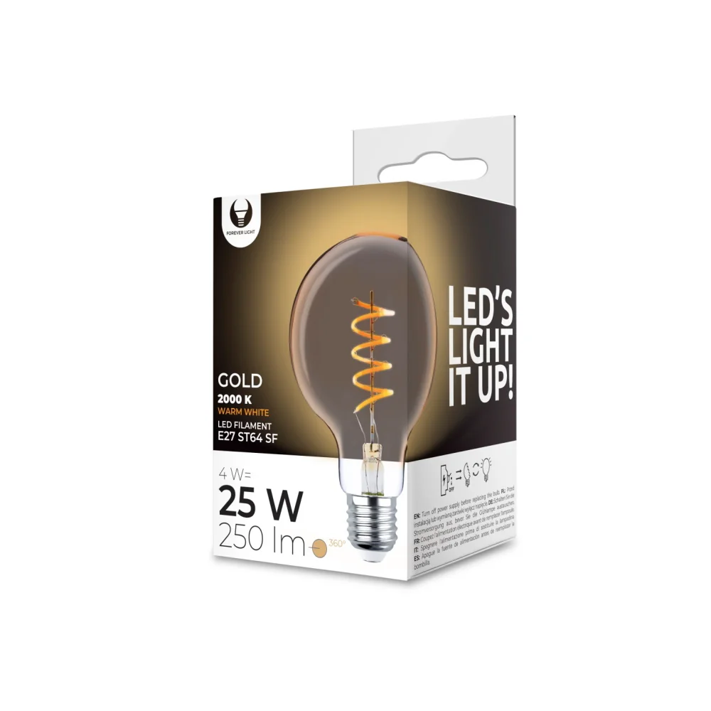 Forever LED filament gold E27 ST64 SF 25W 250lm teplá biela RTV0100012 