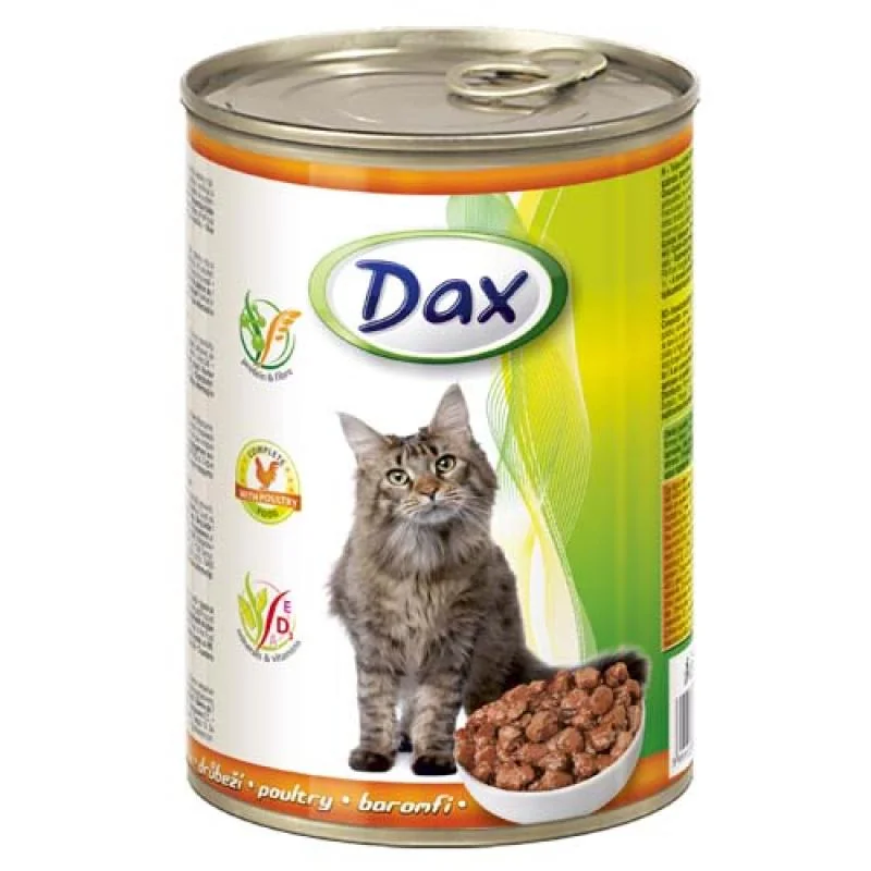 DAX konzerva pre mačky 415g s hydinou