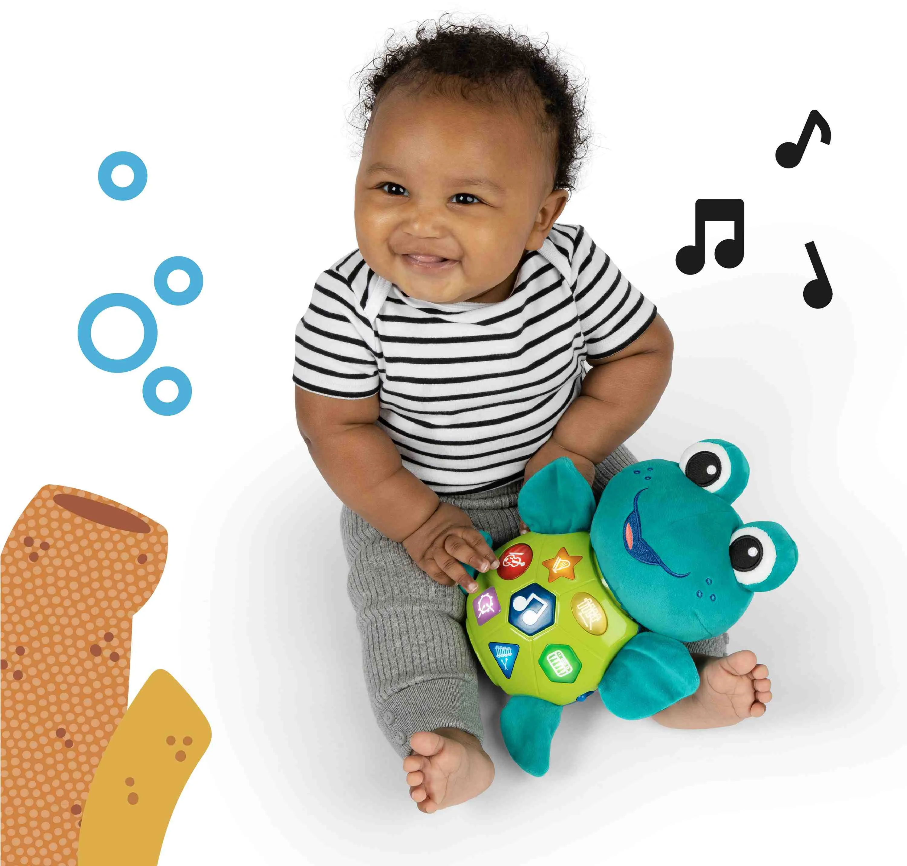 BABY EINSTEIN Hračka hudobná interaktívna korytnačka Neptune's Cuddly Composer™ 6m+™ 6m+ 1×1 ks, hračka pre deti