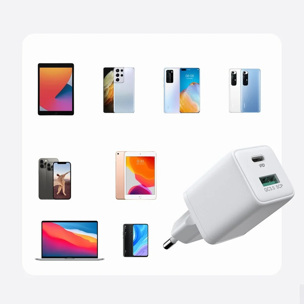 Joyroom Mini Fast Charger sieťová nabíjačka USB / USB-C 30W PD QC, bie la