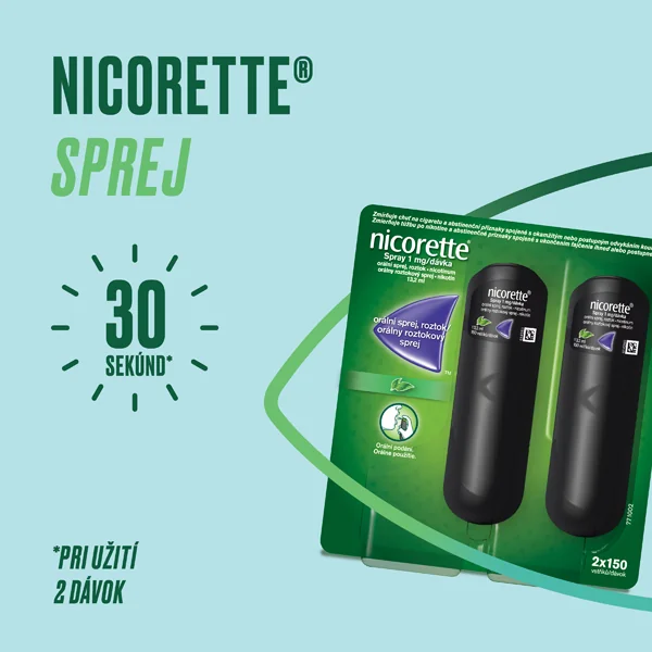 Nicorette® Spray 1 mg/dávka 2×13,2 ml, orálny roztokový sprej