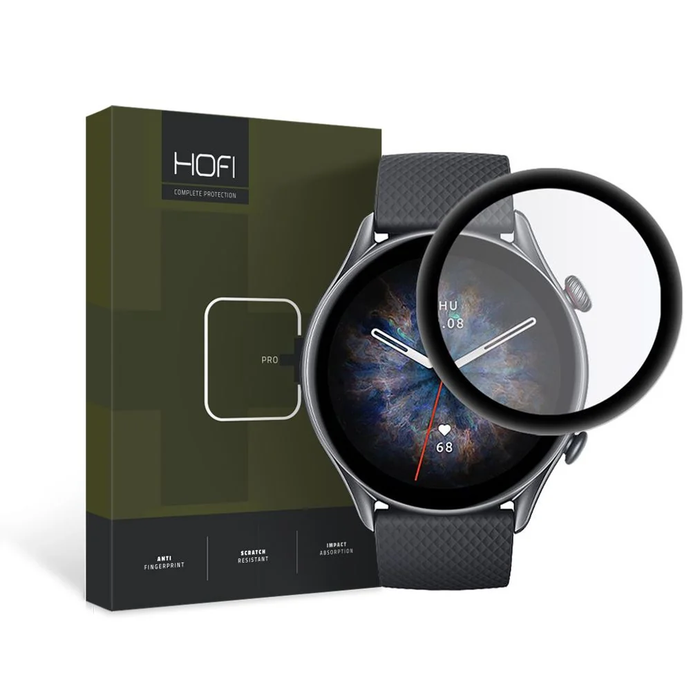 HOFI Hybrid ochranné sklo na Xiaomi Amazfit GTR 3 Pro, čierne 