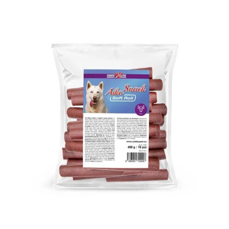 COBBYS PET AIKO SNACK Soft Roll Beef 11,4cm 10ks/400g mäkká trubička s hovädzím mäsom