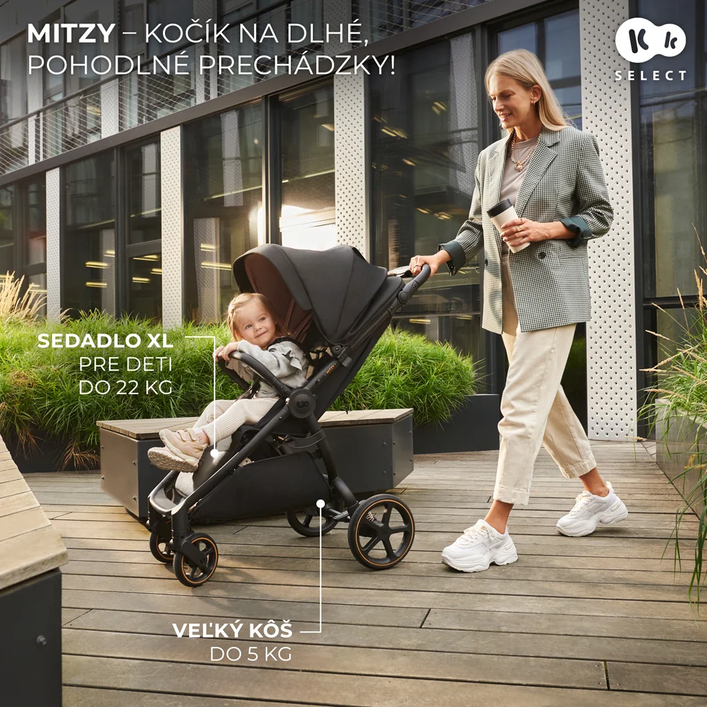 KINDERKRAFT SELECT Kočík športový Mitzy Linen Beige 1×1 ks, športový kočík