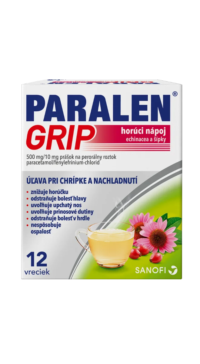 Paralen Grip Horúci nápoj echinacea a šípky 12 vrecúšok 1×12 ks, liek