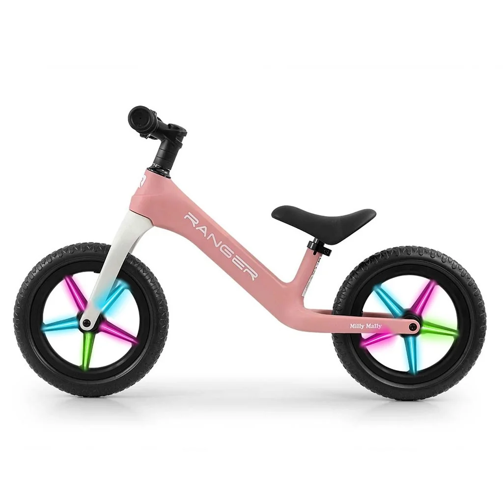 Detský balančný bicykel Milly Mally Ranger Flash Pink , 20C56534 