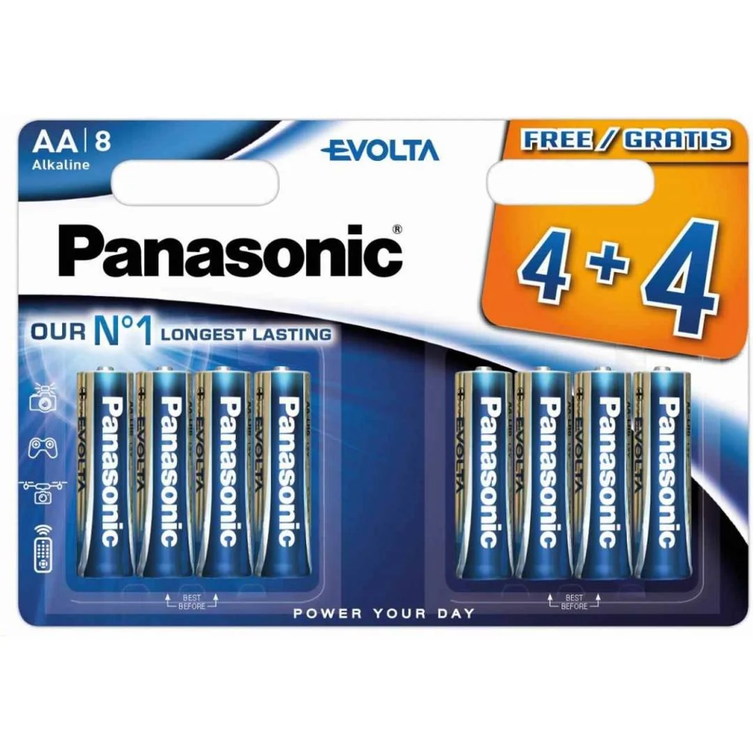 PANASONIC EVOLTA ALKALINE batérie AA 1,5V 8ks