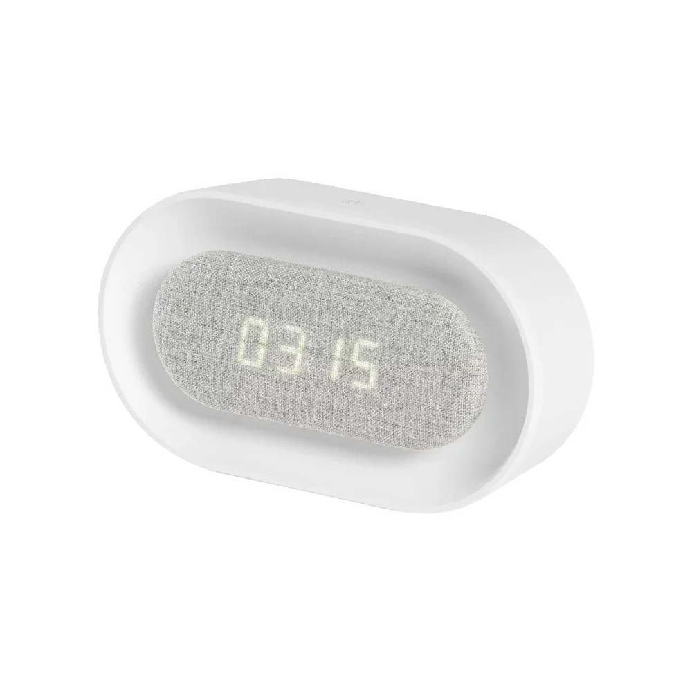 Budík digitálny s LED svetlom biely LEDVANCE LINEAR LED CLOCK DIM ACCU 