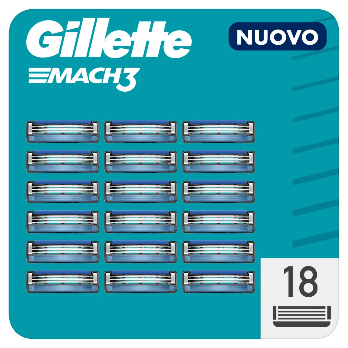 Gillette Mach3 Holicí Hlavice 18kusov "Poškodený obal" 1×18 ks, náhradne hlavice, produkt s poškodeným obalom