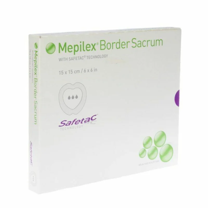 MOLNLYCKE Mepilex Border Sacrum 15x15cm Obväz na použitie okolo krížovej kosti, 5ks TOW020880