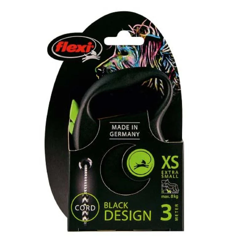 flexi Black Design XS lanko 3m zelená do 8kg 