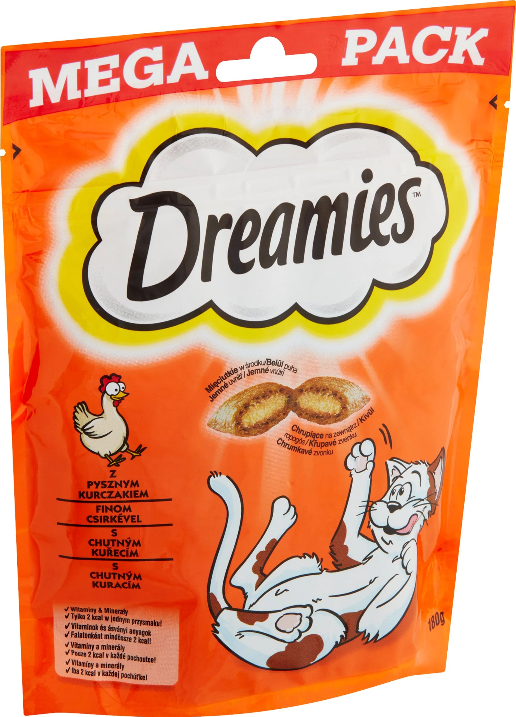 DREAMIES chrumkavá pochúťka s kuracím mäsom 1×180g, krmivo s kuracím mäsom