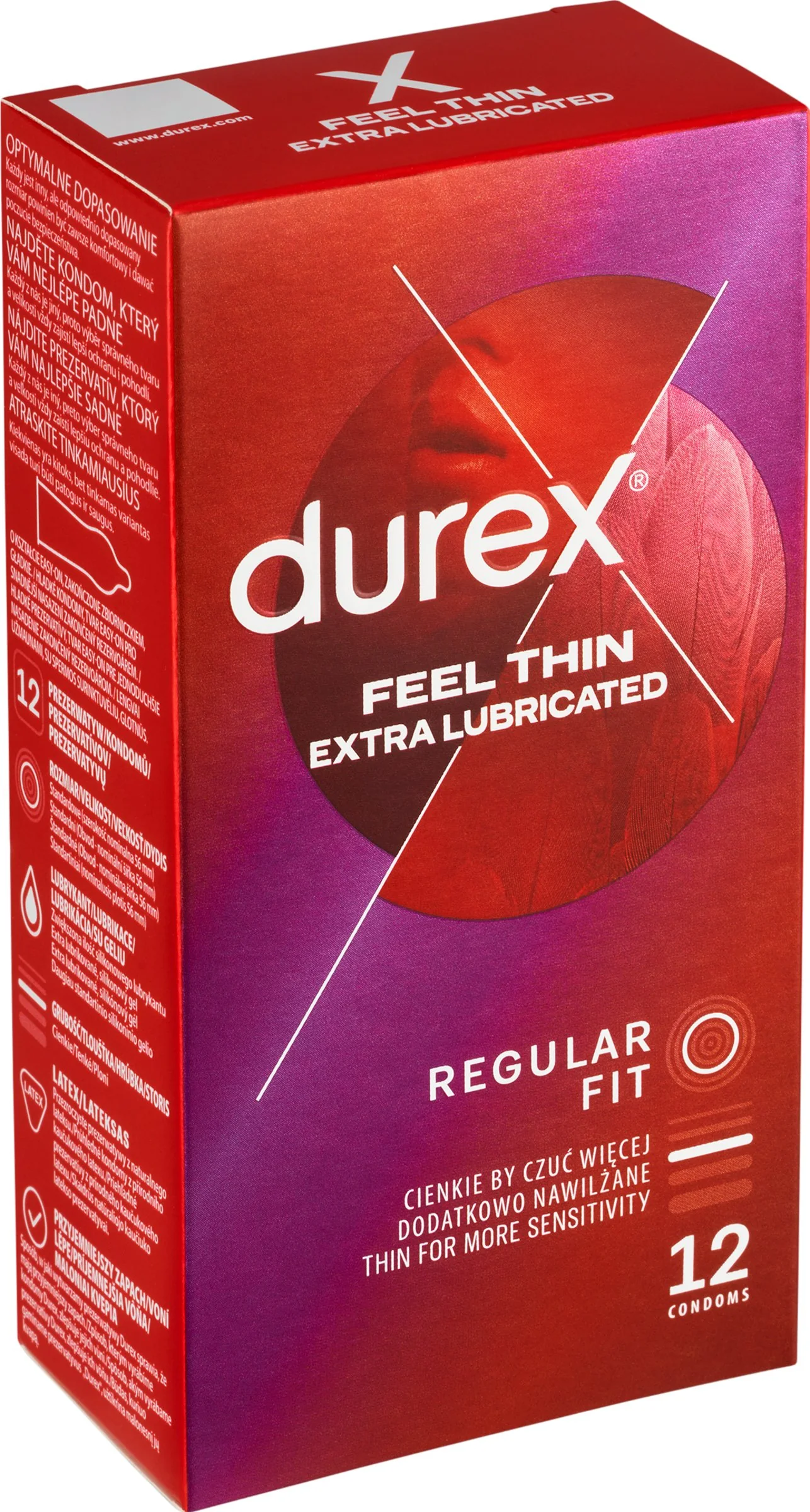 DUREX Feel Thin Extra Lubricated 1×12 ks, kondómy