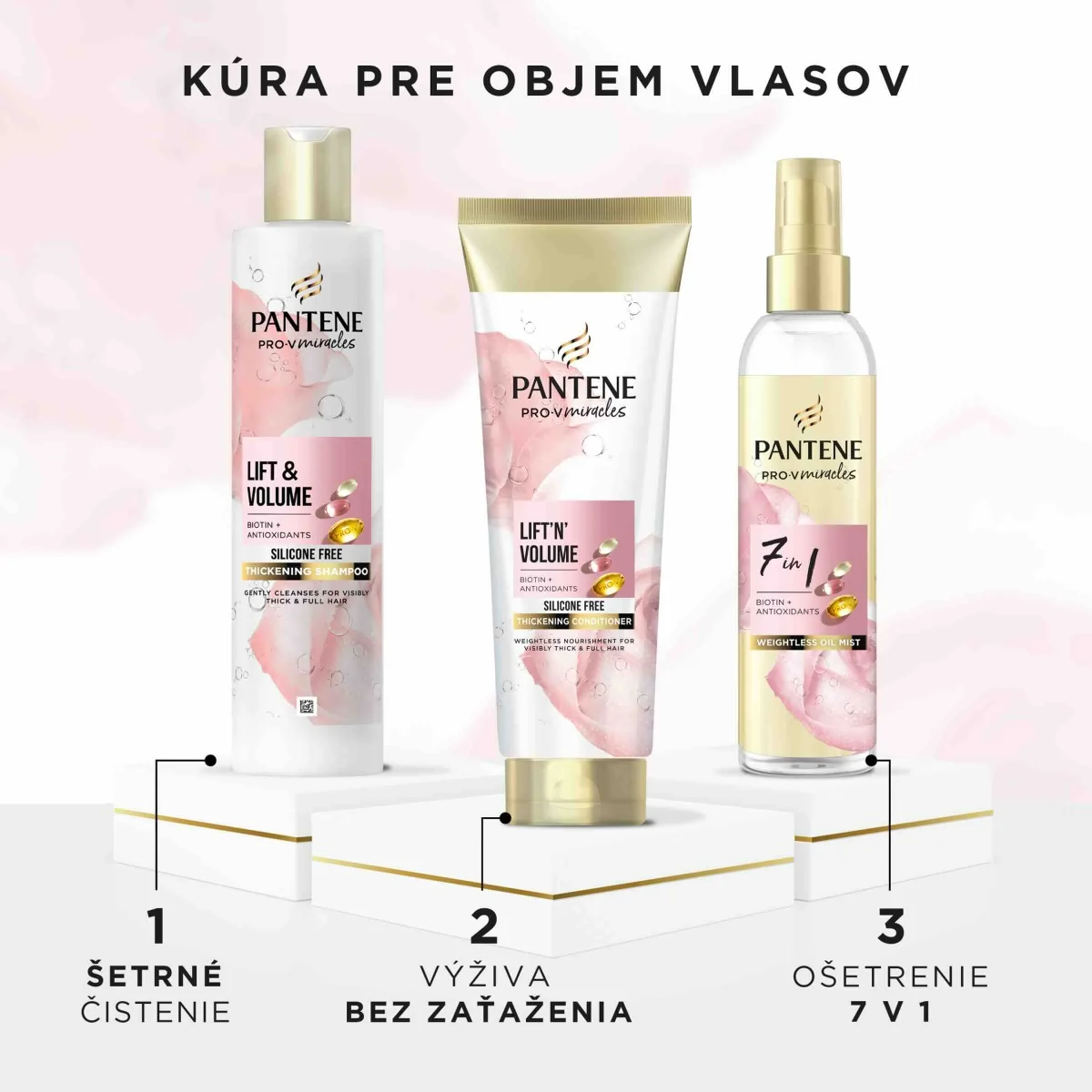 PANTENE PRO-V MIR.LIF.VOL.SHP BIOT. BEZ SILIK.250ML 1×250 ml, šampón pre husté vlasy