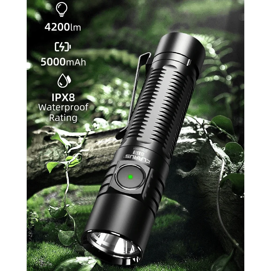 KLARUS G15 V2.0 nabíjateľná EDC baterka 4200 lm, batéria 21700 5000 mAh, USB-C 