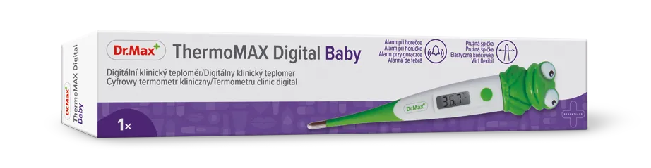 Dr. Max ThermoMAX Digital Baby (ŽABA) 1×1 ks, s pružnou špičkou