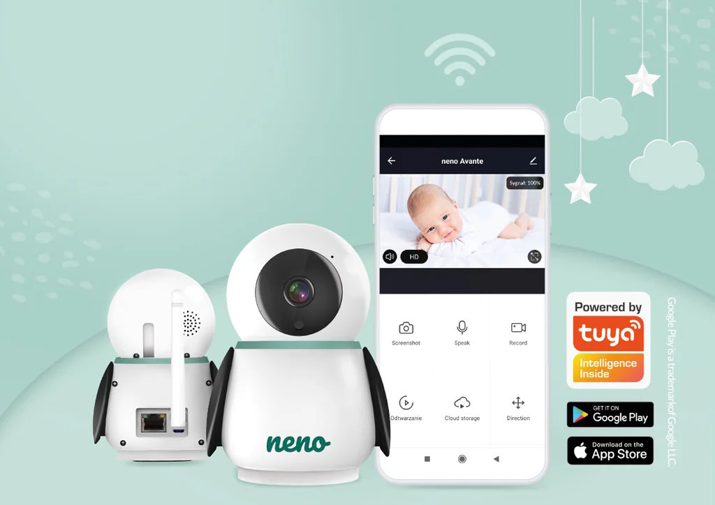 NENO Pestúnka detská smart wi-fi / Video monitor Avante 1×1 ks, detská smart pestunka