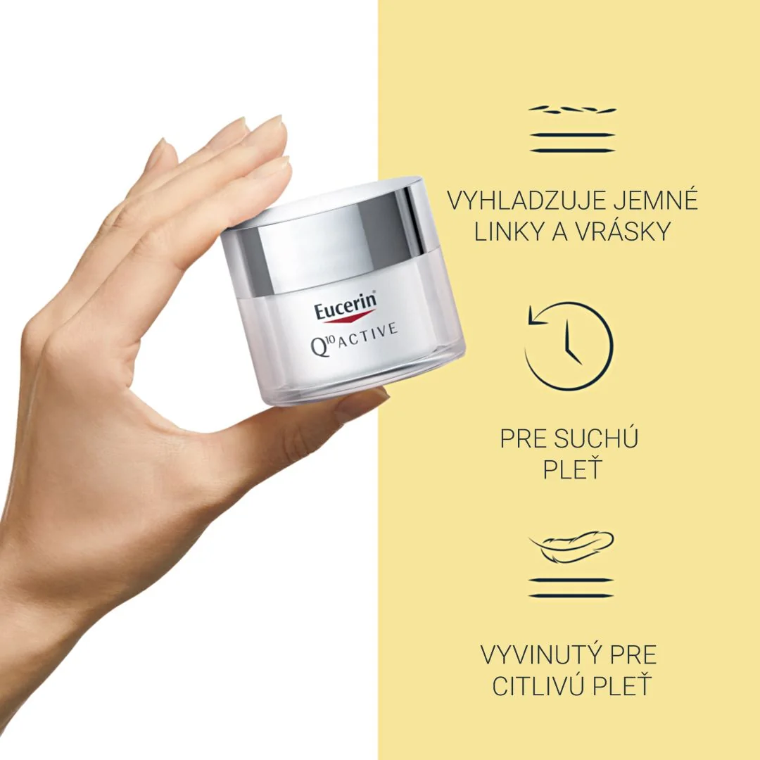 Eucerin Q10 ACTIVE denný krém proti vráskam 1×50 ml, pre citlivú pokožku