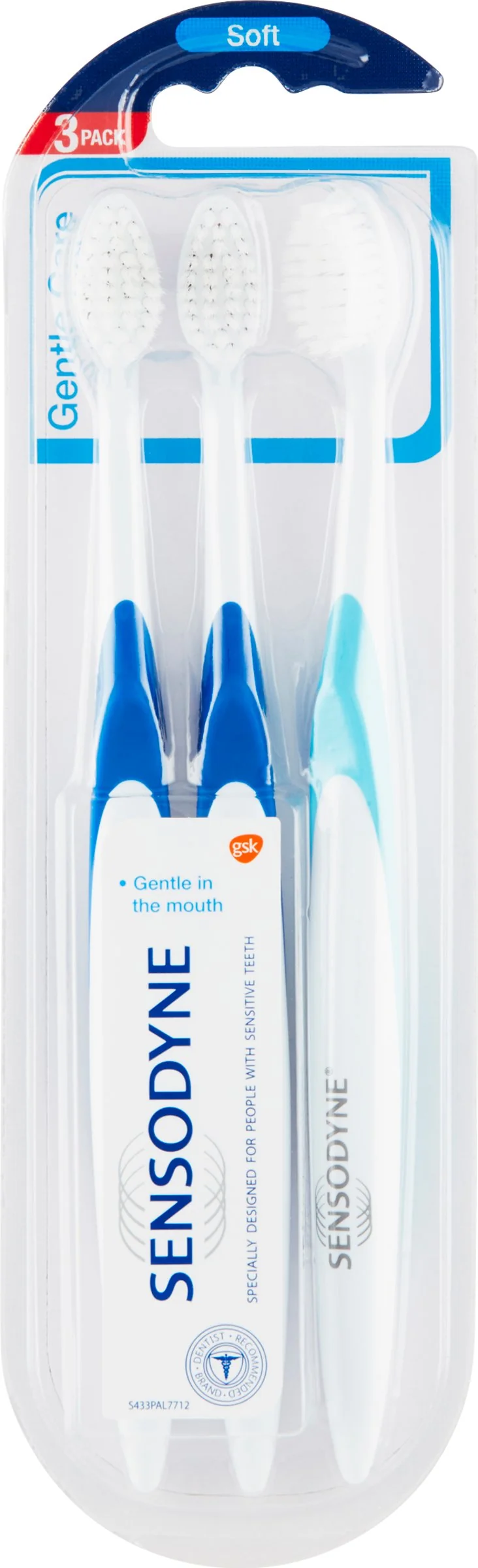 SENSODYNE Gentle Care Soft - Triopack 1×3 ks, zubná kefka