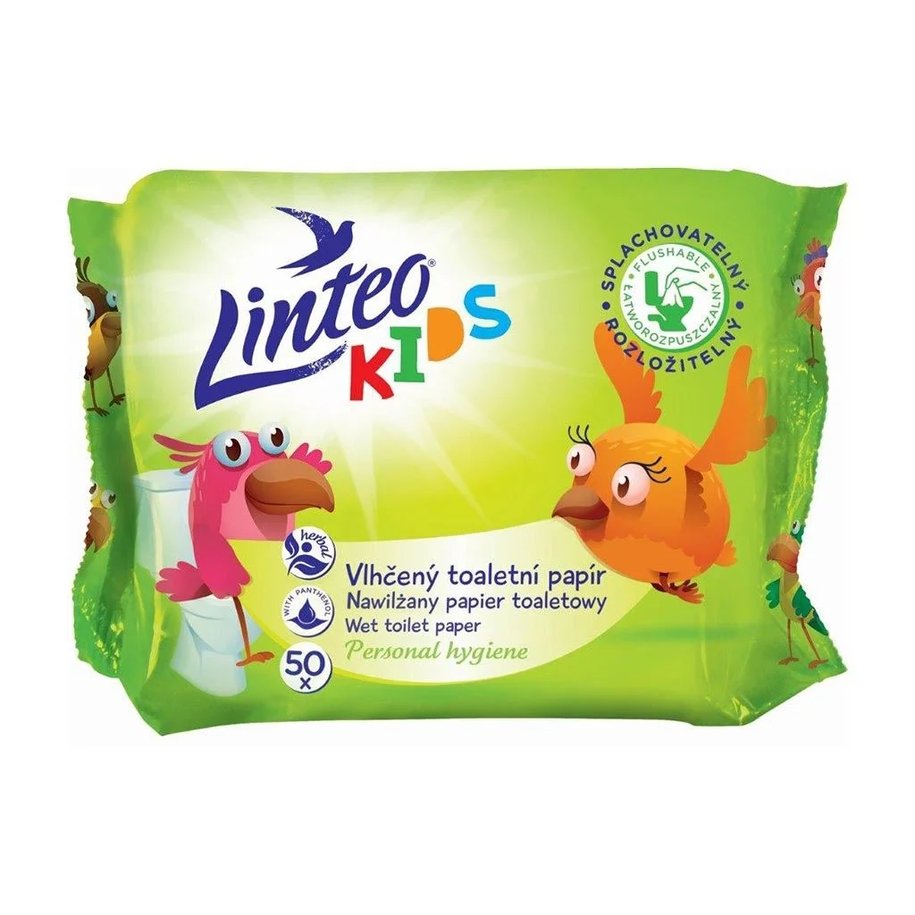 Dětský vlhčený toaletný papier Linteo KIDS 50ks , 20C45463