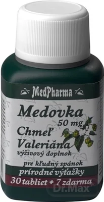 MedPharma MEDOVKA 50MG + CHMEĽ + VALERIÁNA