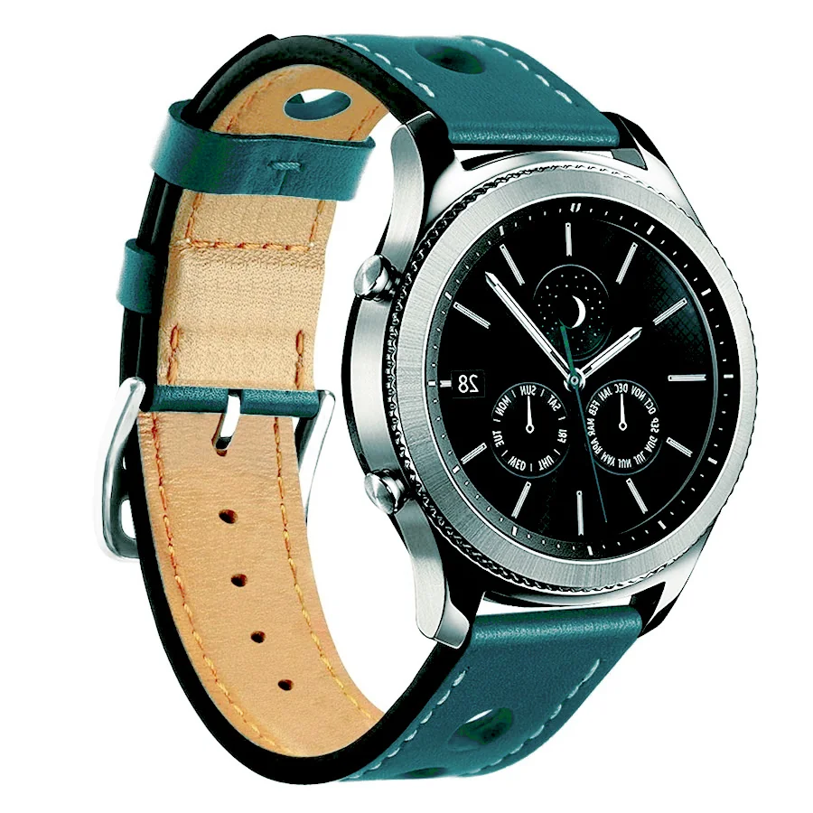 BStrap Leather Italy remienok na Garmin Vivoactive 4, dark teal