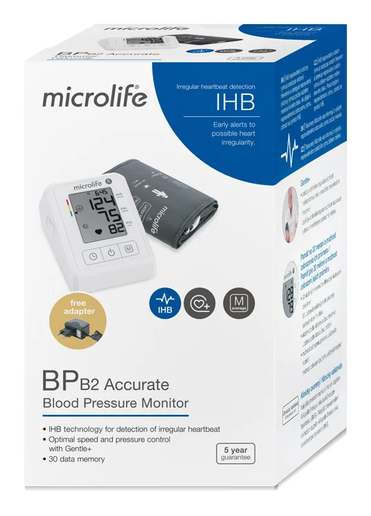 Tlakomer Microlife BP B2 Accurate s AD 1×1ks, tlakomer