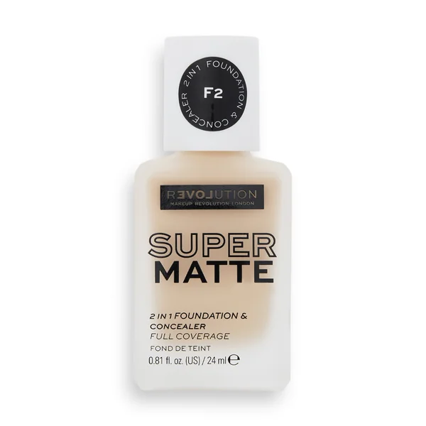 Revolution Relove, Supermatte Foundation F2, make-up 1×24 ml, make-up