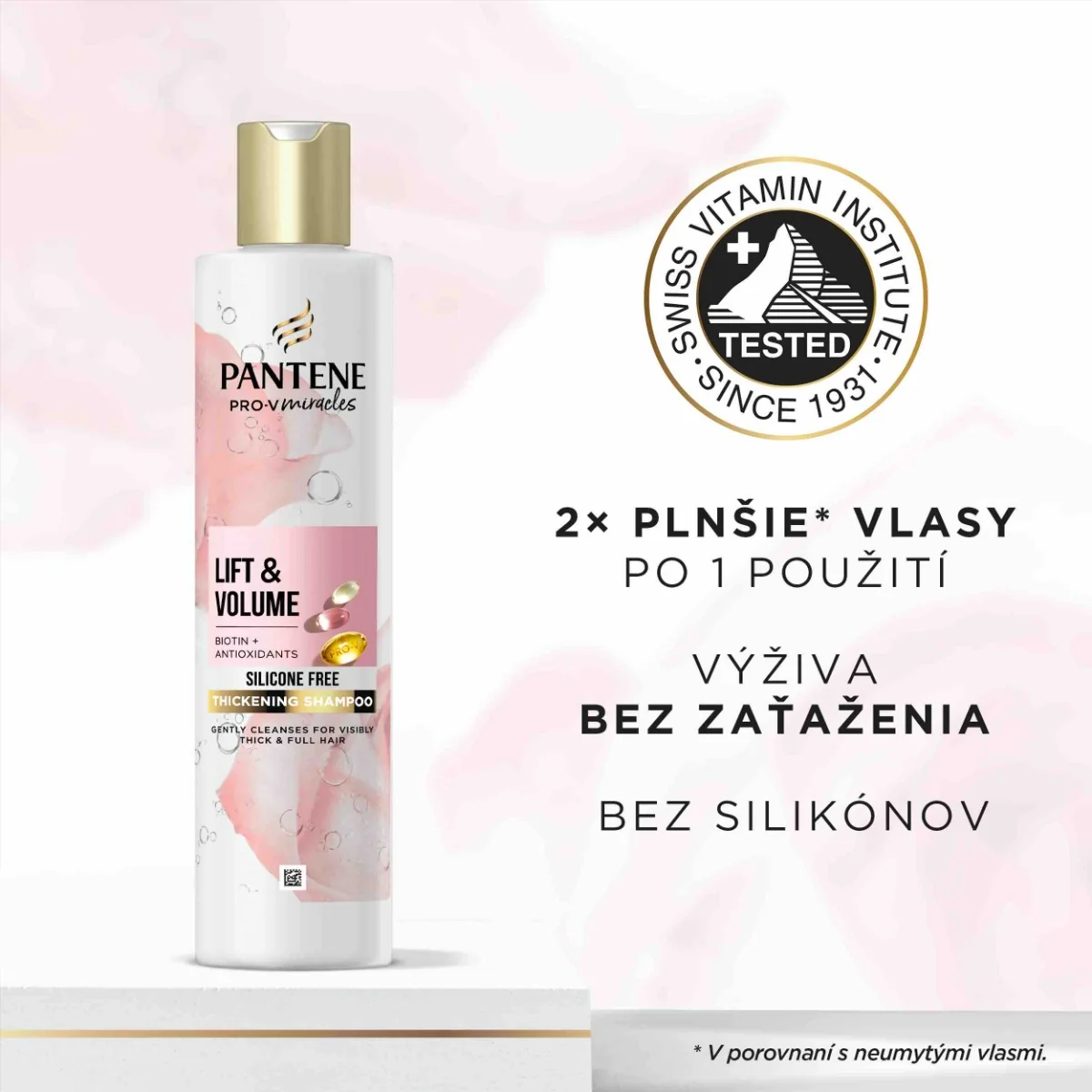 PANTENE PRO-V MIR.LIF.VOL.SHP BIOT. BEZ SILIK.250ML 1×250 ml, šampón pre husté vlasy