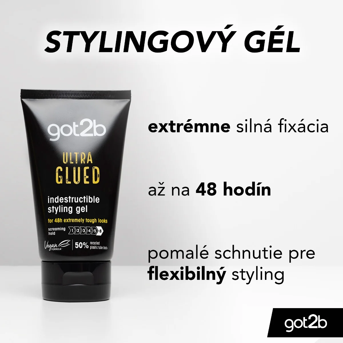 got2b stylingový gél na vlasy Ultra Glued 1×150 ml, gél na vlasy