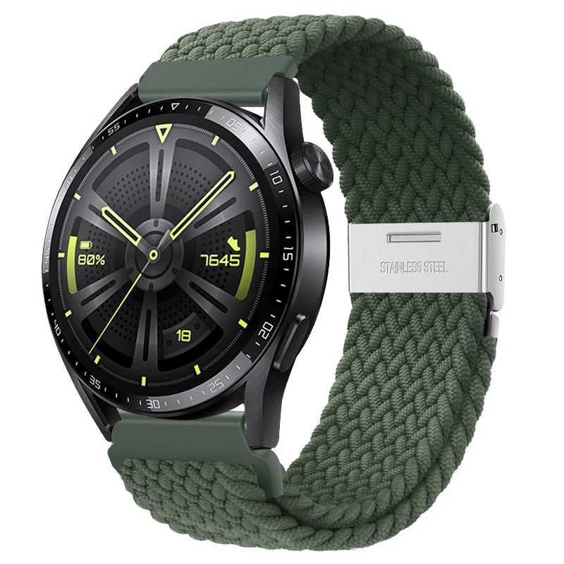 BStrap Elastic Nylon 2 remienok na Huawei Watch GT3 46mm olive green