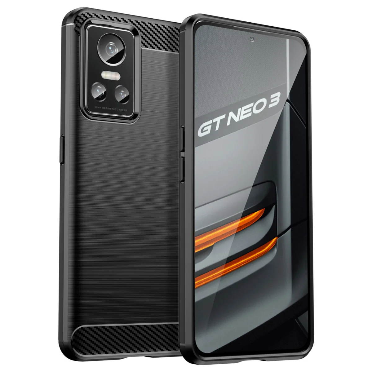 MG Carbon Case Flexible silikónový kryt na Realme GT Neo 3 čierny