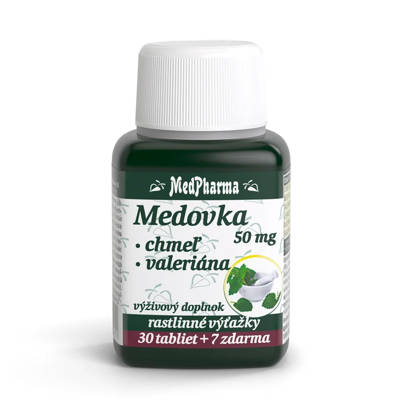 MedPharma MEDOVKA 50MG + CHMEĽ + VALERIÁNA