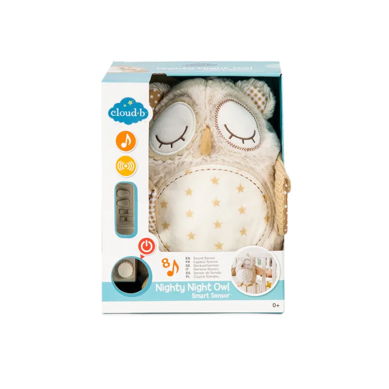 Cloud b® Nighty Night Owl Smart Sensor™-Zvieratko s melódiou- Sova, 0m+ 