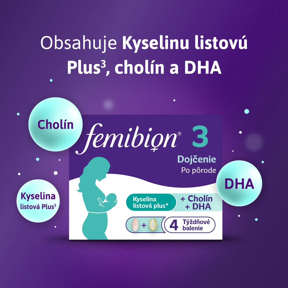 Femibion® 3 Dojčenie, 56 tbl + 56 cps 1×56 tbl + 56 cps, výživový doplnok