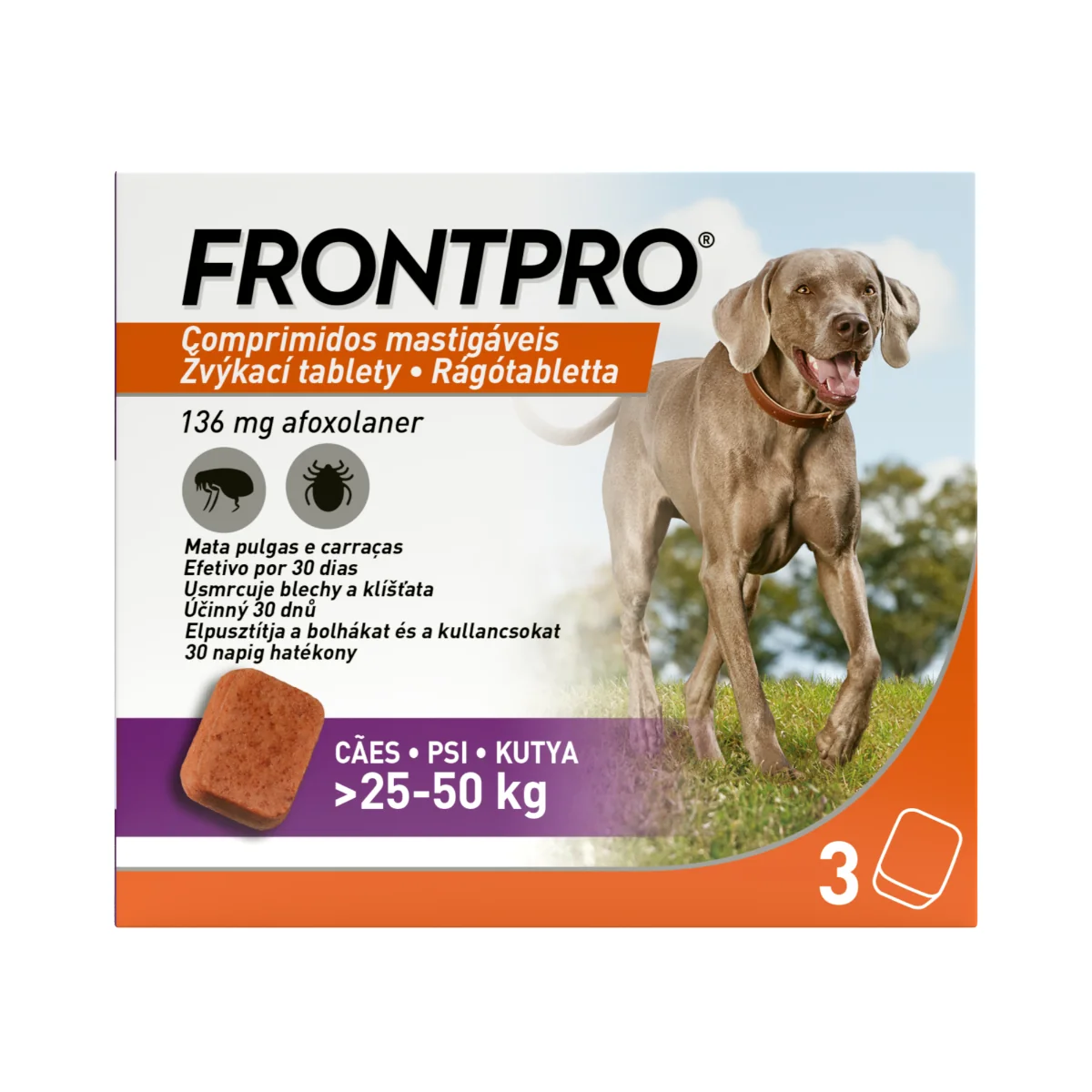 FRONTPRO® antiparazitárne žuvacie tablety pre psy (25-50 kg)