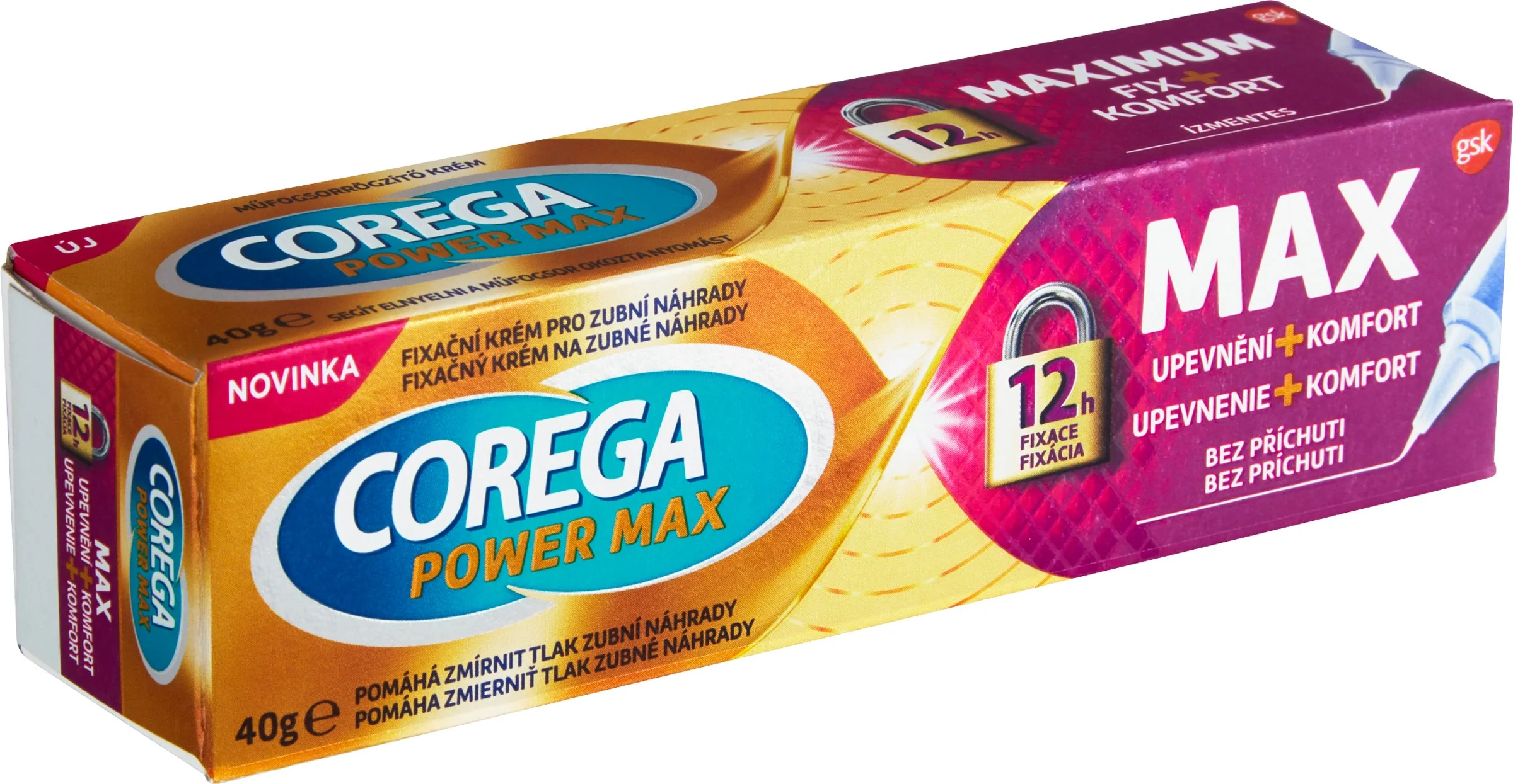 COREGA MAX UPEVNENIE + KOMFORT 1x40g, fixačný krém pre maximálny komfort